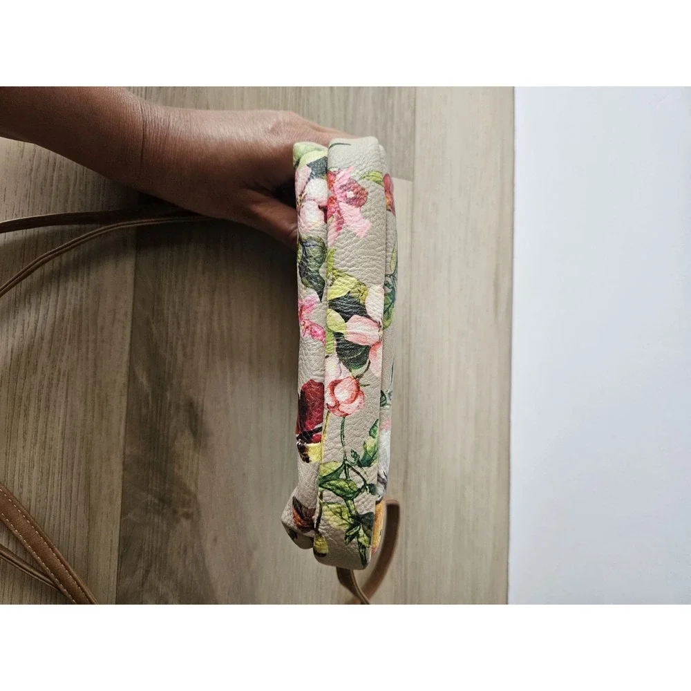 MultiSac Dynamic Mini Crossbody Bag Beige Floral Butterfly Floral Purse Wallet